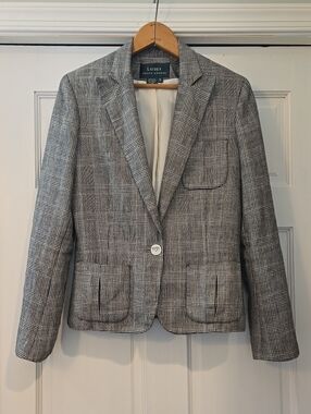 Lauren Ralph Lauren Black and White Houndstooth Blazer